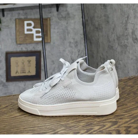 White Mountain Womens Uncut Knit Lace-Up Sneaker W36720 Light Gray 9M - Picture 2 of 14